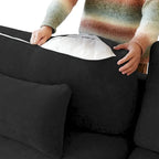 Canapé modulable convertible 156 places en forme de U, de style minimaliste et moderne, avec coussins