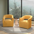 Ensemble de 2 fauteuils d'appoint pivotants à 360 degrés en velours, style glamour moderne, dossier ouvert
