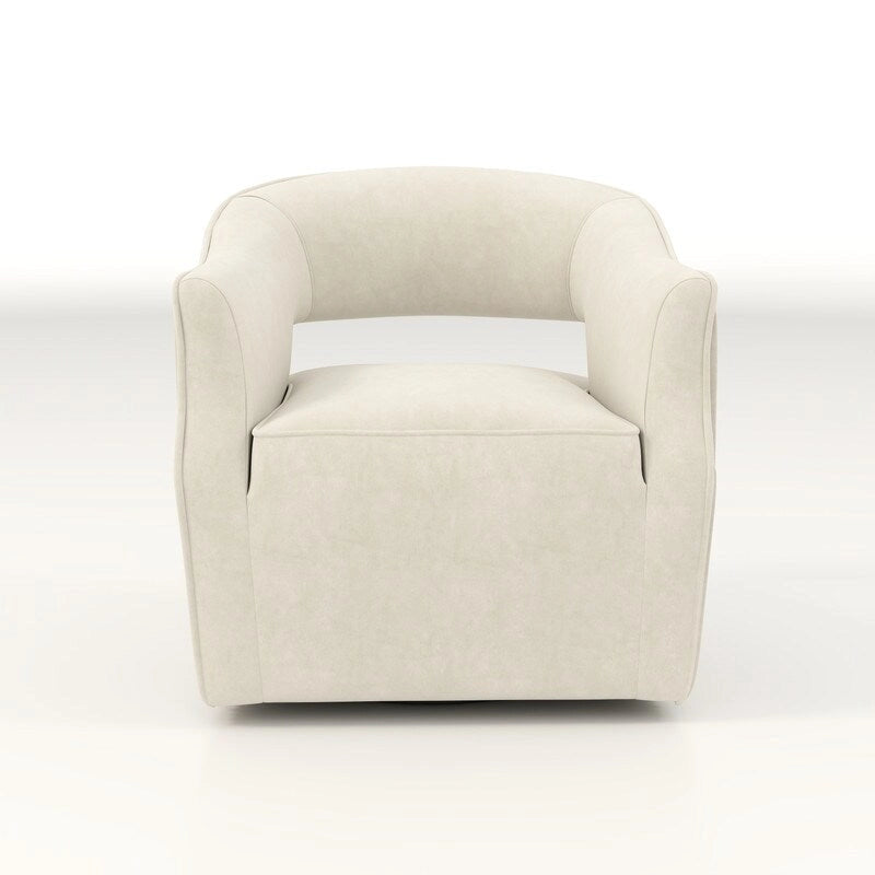 Ensemble de 2 fauteuils d'appoint pivotants à 360 degrés en velours, style glamour moderne, dossier ouvert
