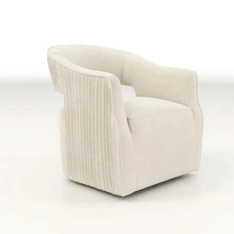 Ensemble de 2 fauteuils d'appoint pivotants à 360 degrés en velours, style glamour moderne, dossier ouvert