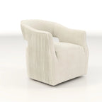 Ensemble de 2 fauteuils d'appoint pivotants à 360 degrés en velours, style glamour moderne, dossier ouvert
