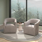Ensemble de 2 fauteuils d'appoint pivotants à 360 degrés en velours, style glamour moderne, dossier ouvert