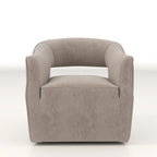 Ensemble de 2 fauteuils d'appoint pivotants à 360 degrés en velours, style glamour moderne, dossier ouvert