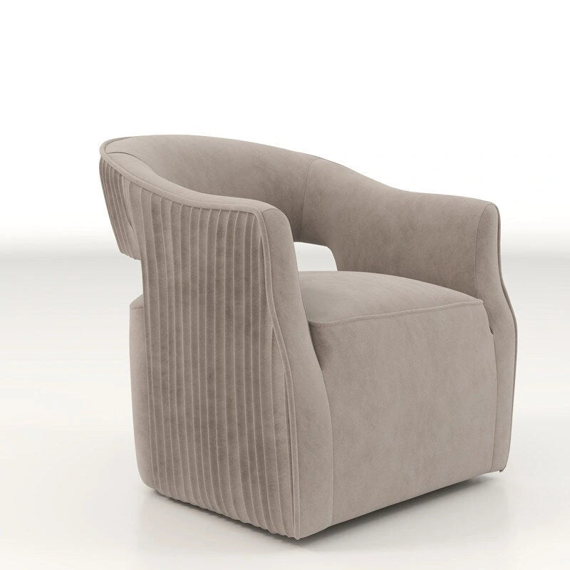 Ensemble de 2 fauteuils d'appoint pivotants à 360 degrés en velours, style glamour moderne, dossier ouvert