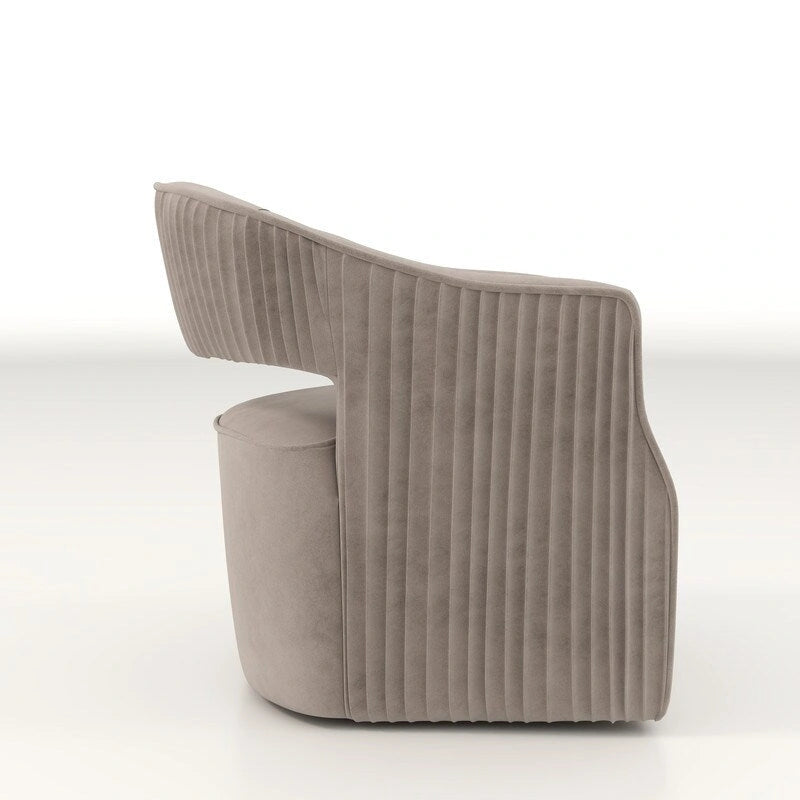 Ensemble de 2 fauteuils d'appoint pivotants à 360 degrés en velours, style glamour moderne, dossier ouvert