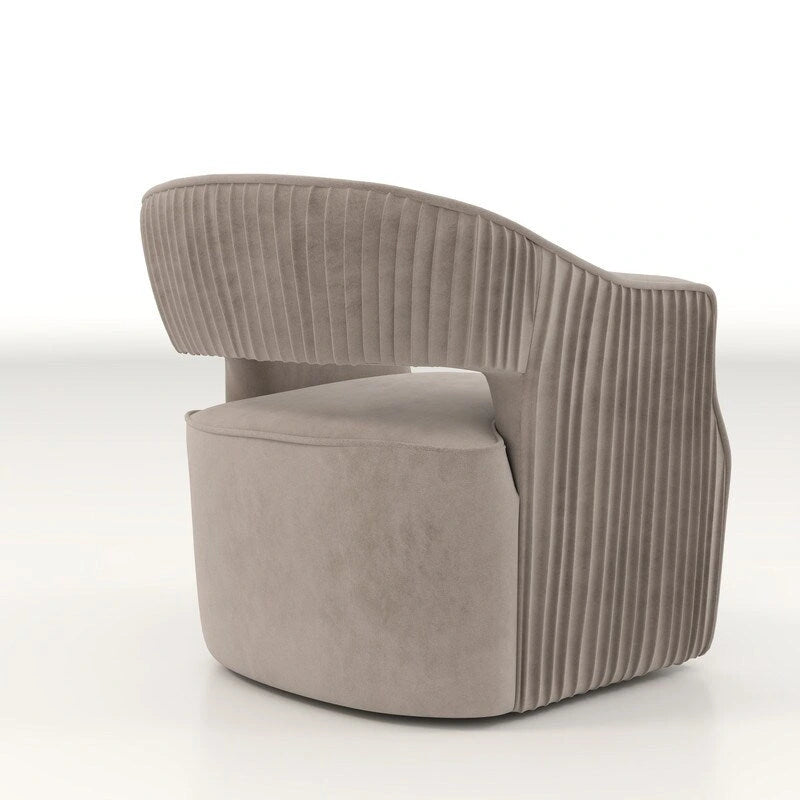 Ensemble de 2 fauteuils d'appoint pivotants à 360 degrés en velours, style glamour moderne, dossier ouvert