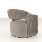 Ensemble de 2 fauteuils d'appoint pivotants à 360 degrés en velours, style glamour moderne, dossier ouvert