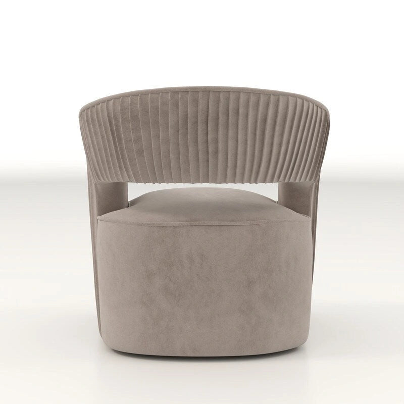 Ensemble de 2 fauteuils d'appoint pivotants à 360 degrés en velours, style glamour moderne, dossier ouvert