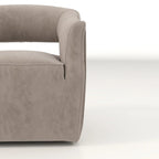 Ensemble de 2 fauteuils d'appoint pivotants à 360 degrés en velours, style glamour moderne, dossier ouvert