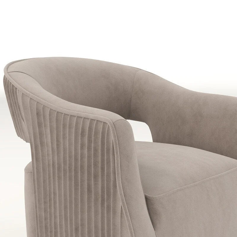 Ensemble de 2 fauteuils d'appoint pivotants à 360 degrés en velours, style glamour moderne, dossier ouvert