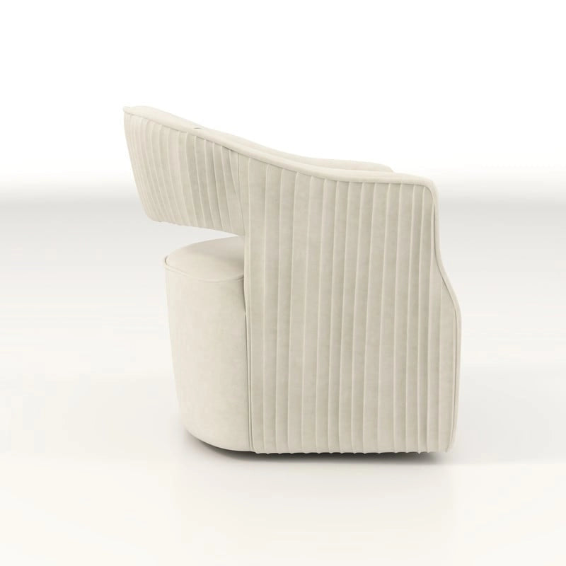Ensemble de 2 fauteuils d'appoint pivotants à 360 degrés en velours, style glamour moderne, dossier ouvert