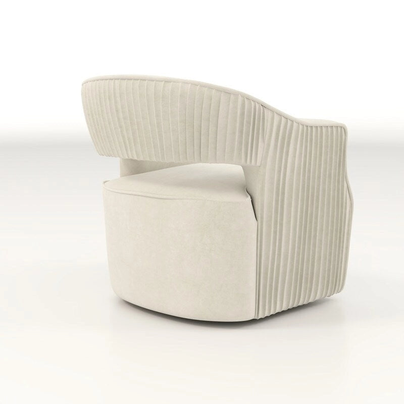 Ensemble de 2 fauteuils d'appoint pivotants à 360 degrés en velours, style glamour moderne, dossier ouvert
