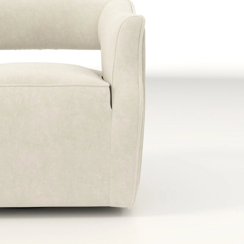Ensemble de 2 fauteuils d'appoint pivotants à 360 degrés en velours, style glamour moderne, dossier ouvert