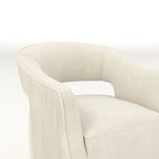 Ensemble de 2 fauteuils d'appoint pivotants à 360 degrés en velours, style glamour moderne, dossier ouvert