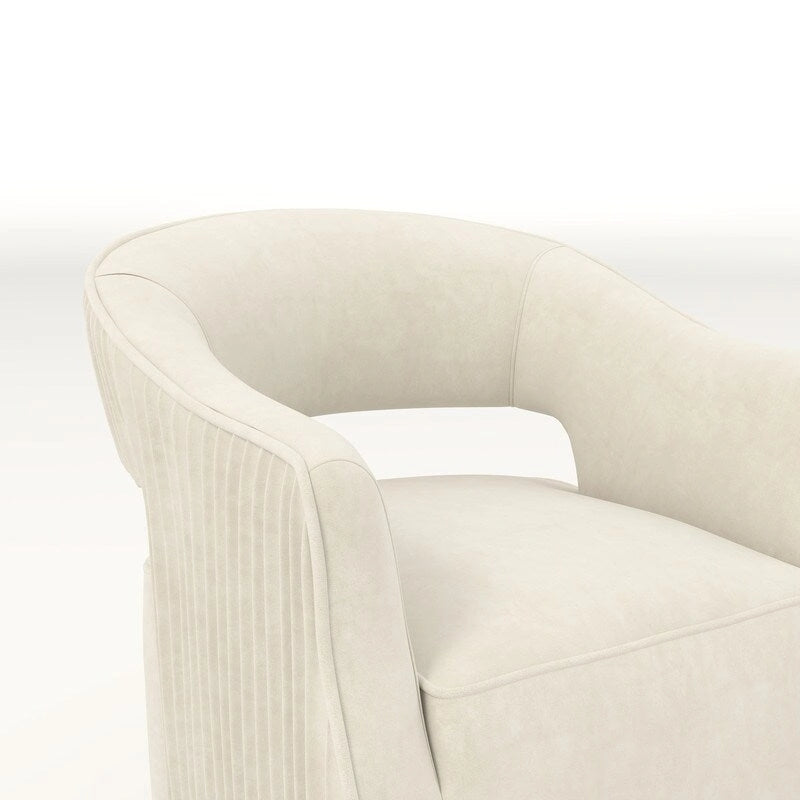 Ensemble de 2 fauteuils d'appoint pivotants à 360 degrés en velours, style glamour moderne, dossier ouvert