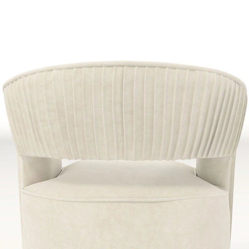 Ensemble de 2 fauteuils d'appoint pivotants à 360 degrés en velours, style glamour moderne, dossier ouvert