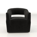 Ensemble de 2 fauteuils d'appoint pivotants à 360 degrés en velours, style glamour moderne, dossier ouvert