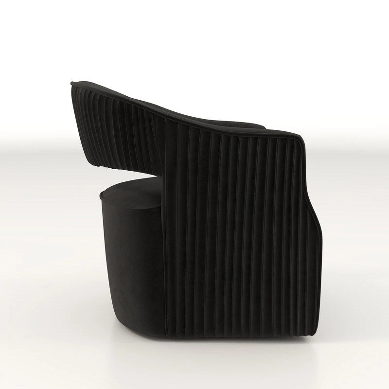Ensemble de 2 fauteuils d'appoint pivotants à 360 degrés en velours, style glamour moderne, dossier ouvert