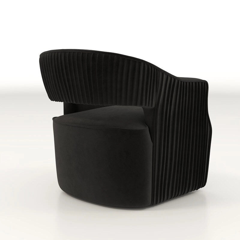 Ensemble de 2 fauteuils d'appoint pivotants à 360 degrés en velours, style glamour moderne, dossier ouvert