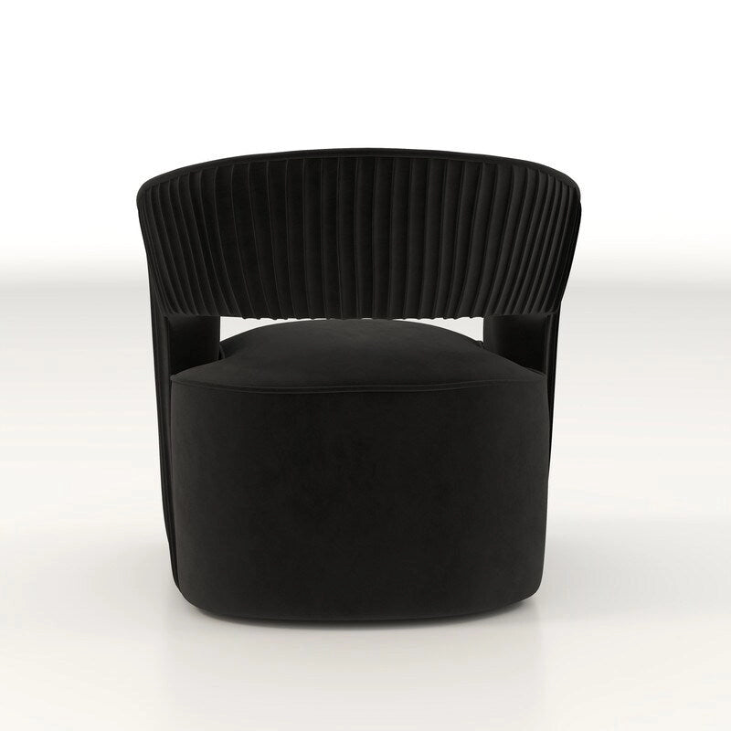 Ensemble de 2 fauteuils d'appoint pivotants à 360 degrés en velours, style glamour moderne, dossier ouvert