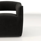Ensemble de 2 fauteuils d'appoint pivotants à 360 degrés en velours, style glamour moderne, dossier ouvert