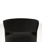 Ensemble de 2 fauteuils d'appoint pivotants à 360 degrés en velours, style glamour moderne, dossier ouvert