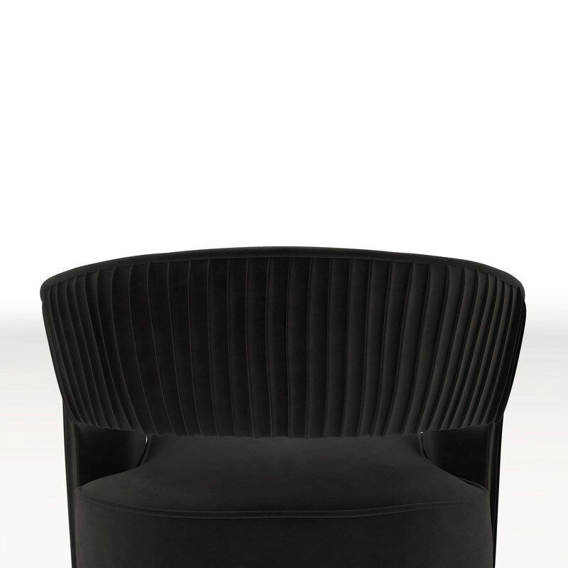 Ensemble de 2 fauteuils d'appoint pivotants à 360 degrés en velours, style glamour moderne, dossier ouvert
