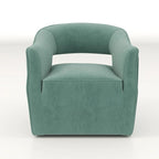 Ensemble de 2 fauteuils d'appoint pivotants à 360 degrés en velours, style glamour moderne, dossier ouvert