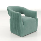 Ensemble de 2 fauteuils d'appoint pivotants à 360 degrés en velours, style glamour moderne, dossier ouvert