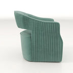 Ensemble de 2 fauteuils d'appoint pivotants à 360 degrés en velours, style glamour moderne, dossier ouvert