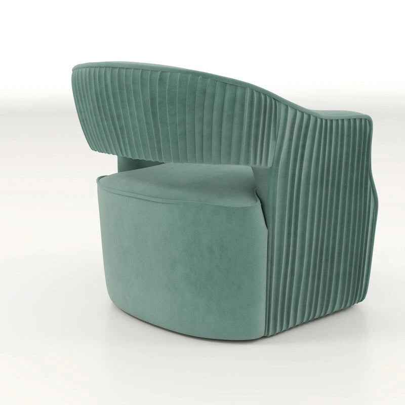 Ensemble de 2 fauteuils d'appoint pivotants à 360 degrés en velours, style glamour moderne, dossier ouvert