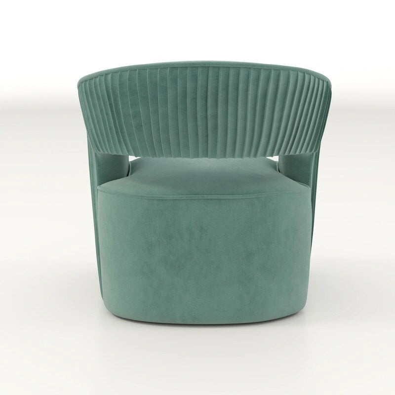 Ensemble de 2 fauteuils d'appoint pivotants à 360 degrés en velours, style glamour moderne, dossier ouvert