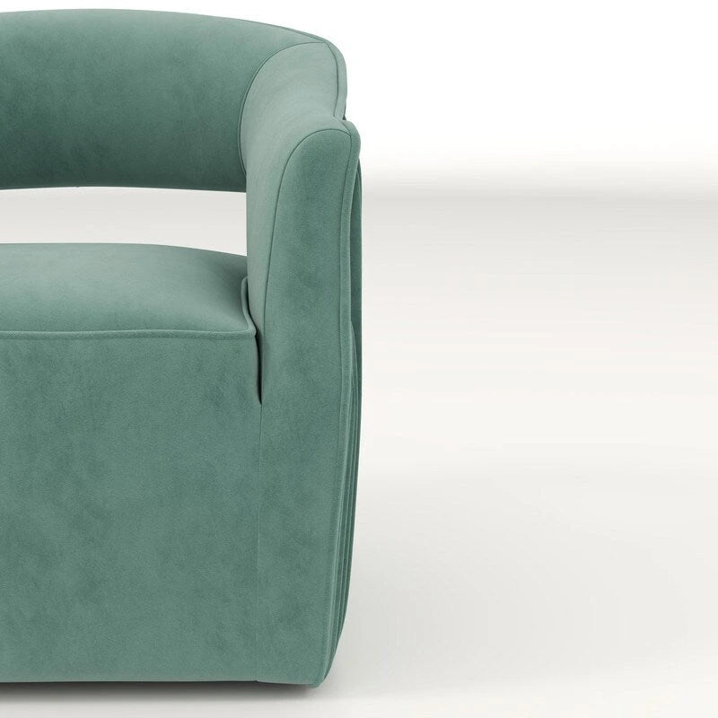 Ensemble de 2 fauteuils d'appoint pivotants à 360 degrés en velours, style glamour moderne, dossier ouvert