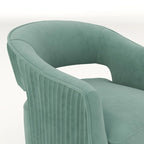 Ensemble de 2 fauteuils d'appoint pivotants à 360 degrés en velours, style glamour moderne, dossier ouvert