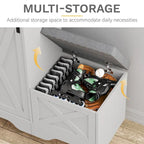 Meuble à chaussures de ferme avec porte coulissante, banc à chaussures, armoire de rangement à 5 niveaux avec étagères réglables pour 20 paires