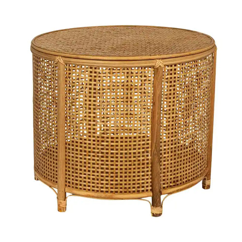 Table d'appoint en bambou et rotin