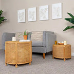 Table d'appoint en bambou et rotin