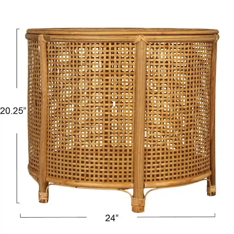 Table d'appoint en bambou et rotin