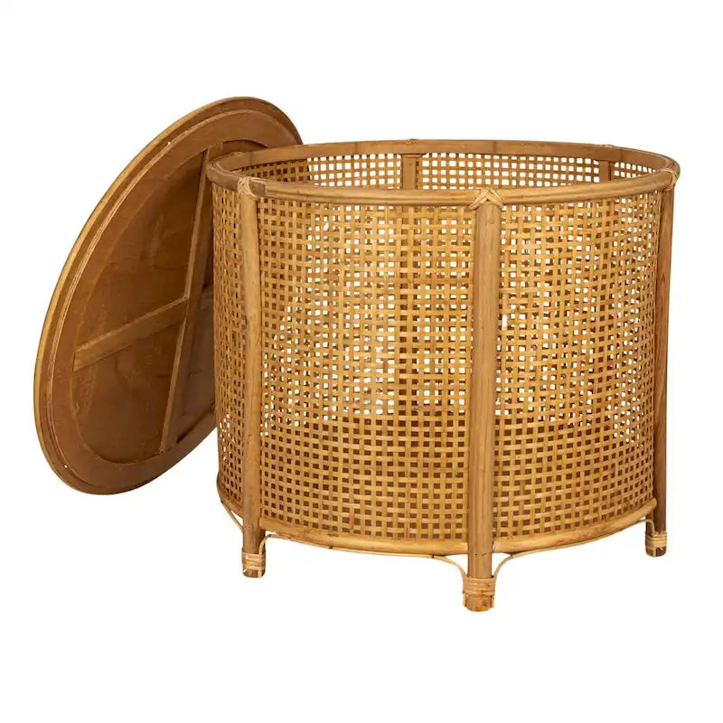 Table d'appoint en bambou et rotin