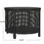 Table d'appoint en bambou et rotin