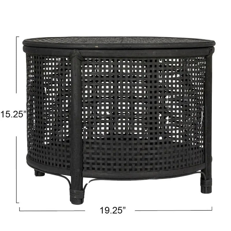 Table d'appoint en bambou et rotin