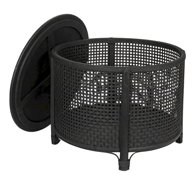 Table d'appoint en bambou et rotin