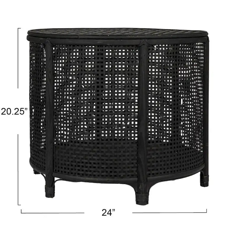 Table d'appoint en bambou et rotin