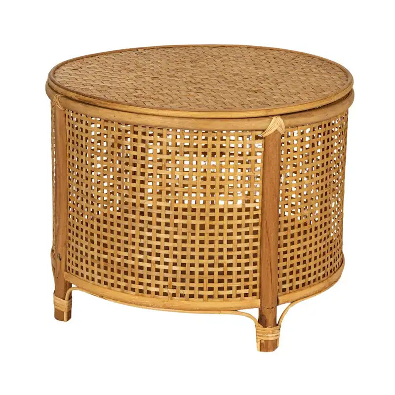 Table d'appoint en bambou et rotin