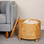 Table d'appoint en bambou et rotin