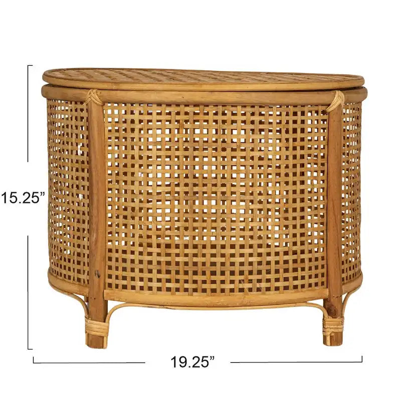 Table d'appoint en bambou et rotin