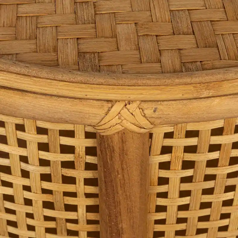 Table d'appoint en bambou et rotin