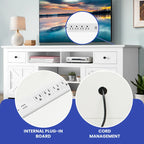 Meuble TV de ferme de 70 po, centre de divertissement avec prise de courant pour téléviseurs jusqu'à 80 po - 70L x 15.5W x 30H