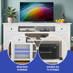 Meuble TV de ferme de 70 po, centre de divertissement avec prise de courant pour téléviseurs jusqu'à 80 po - 70L x 15.5W x 30H