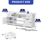 Meuble TV de ferme de 70 po, centre de divertissement avec prise de courant pour téléviseurs jusqu'à 80 po - 70L x 15.5W x 30H